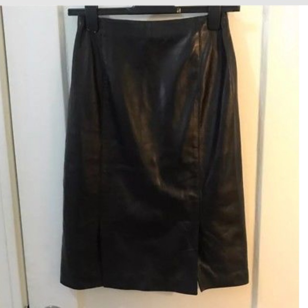 AUTHENTIC Prada 100% Leather Skirt